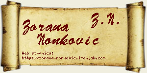Zorana Nonković vizit kartica